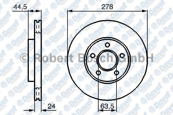 BOSCH 0986479069 Fren Diski On Havali 278mm Tourneo Connect 02-> Transit Connect 02->